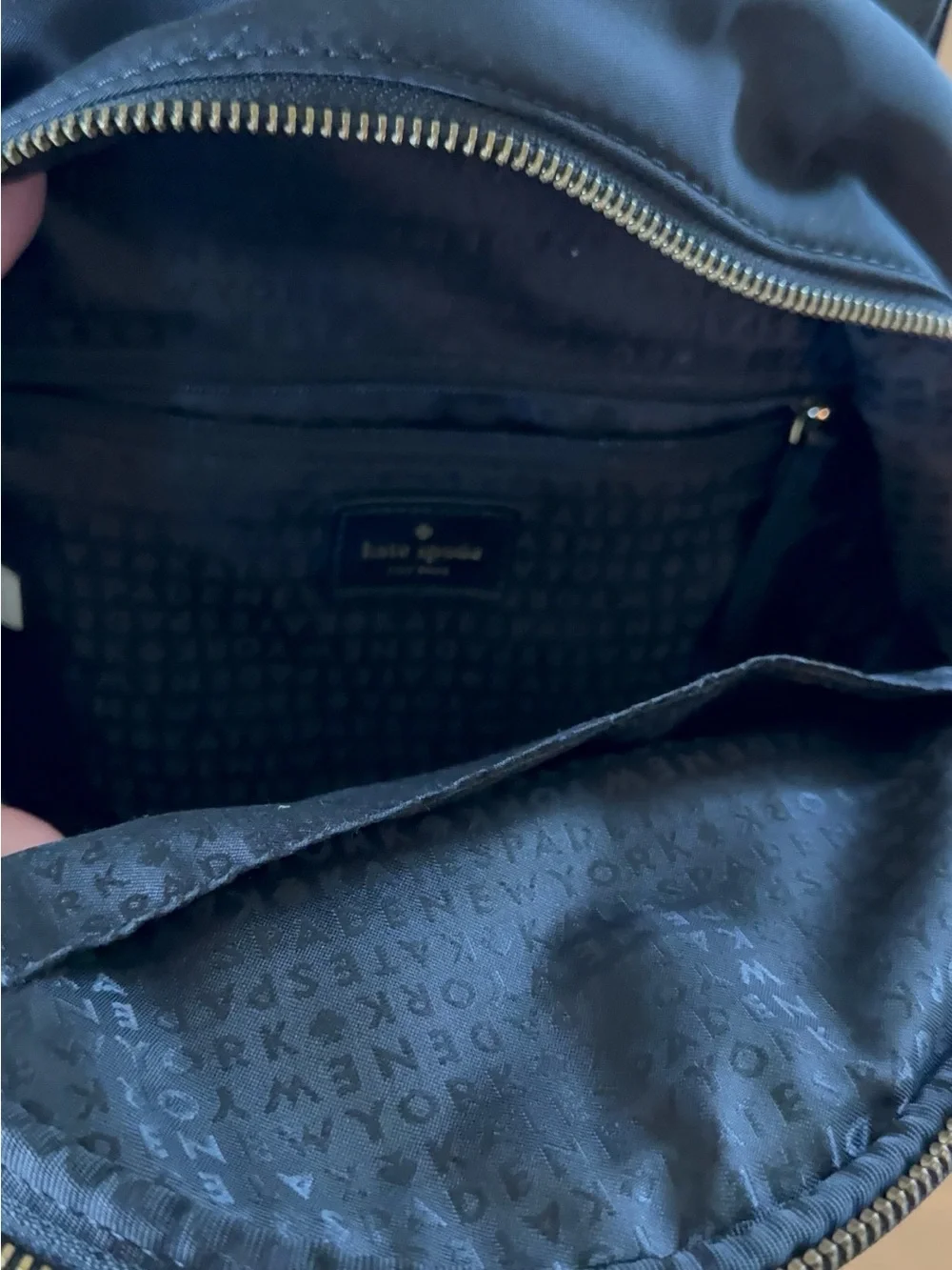 kate spade black nylon mini backpack with gold hardware